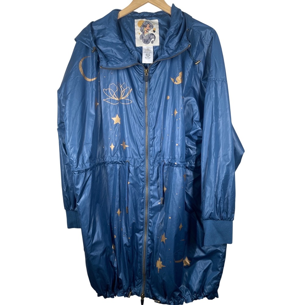 Disney Jasmine Moon Stars Print Lightweight Hooded Anorak Jacket Women's